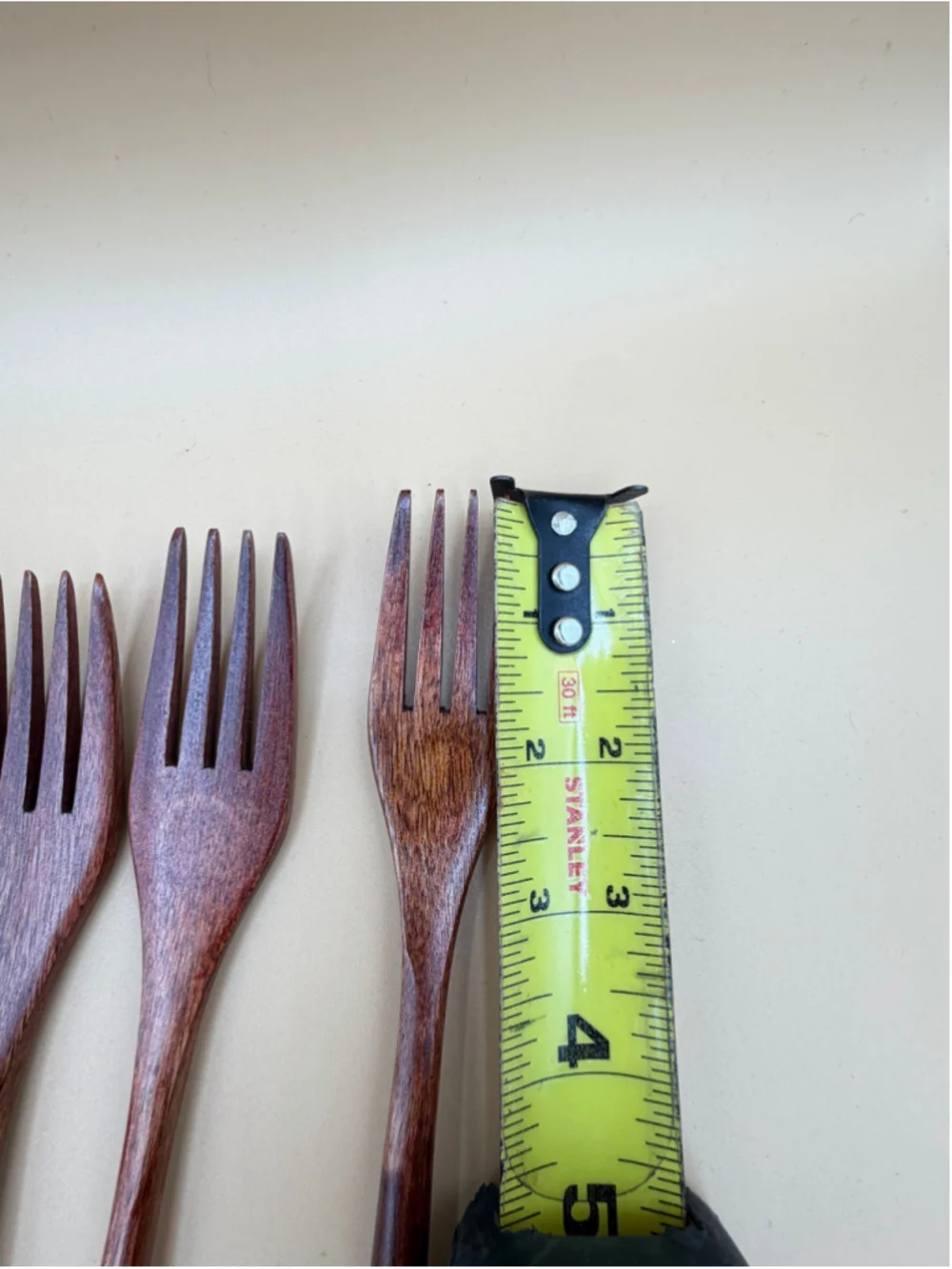 Set of 8 Wooden Flatware Utensils 4 Spoons 4 Forks 8.5